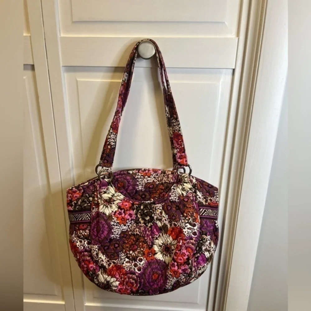 Vera Bradley Rosewood Shoulder Bag Color Purple,Pink,Brown, And Orange